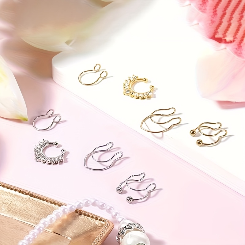 Set of Non-Piercing Nose Rings, Clip-On Jewelry