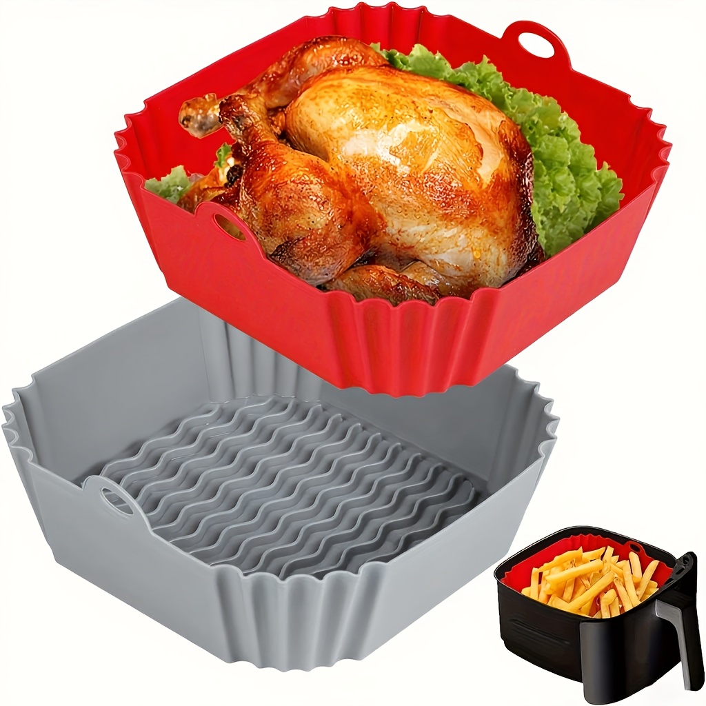 TEMU 24pcs Reusable Square Silicone Air Fryer Liners Air Fryer Additions For 58qt Air Fryer Air Fryer Pot Basket Liners For Baking Roasting TEMU 24pcs Reusable Square Silicone Air Fryer Liners Air Fryer Additions For 58qt Air Fryer Air Fryer Pot Basket Liners For Baking Roasting