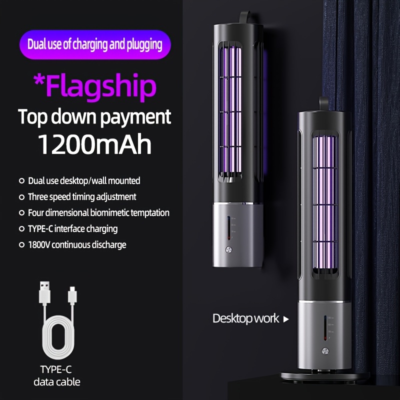 Image of 2026 New Style Repellent Lamp, 3-level Timer, Usb Rechargeable, Long-lasting Battery, Suitable For Indoor, Bedroom, Repelling Mosquitoes