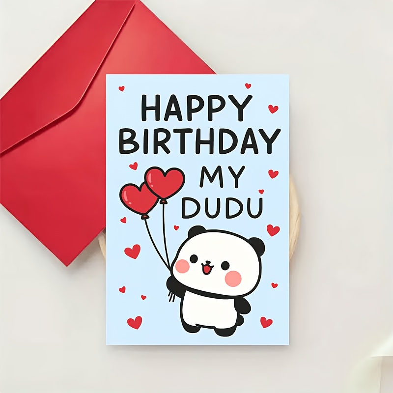 TEMU Adorable tarjeta de de panda con diseño de de , para expresar amor y cálidos a tus queridos en ocasiones especiales. Ideal para , y familiares.