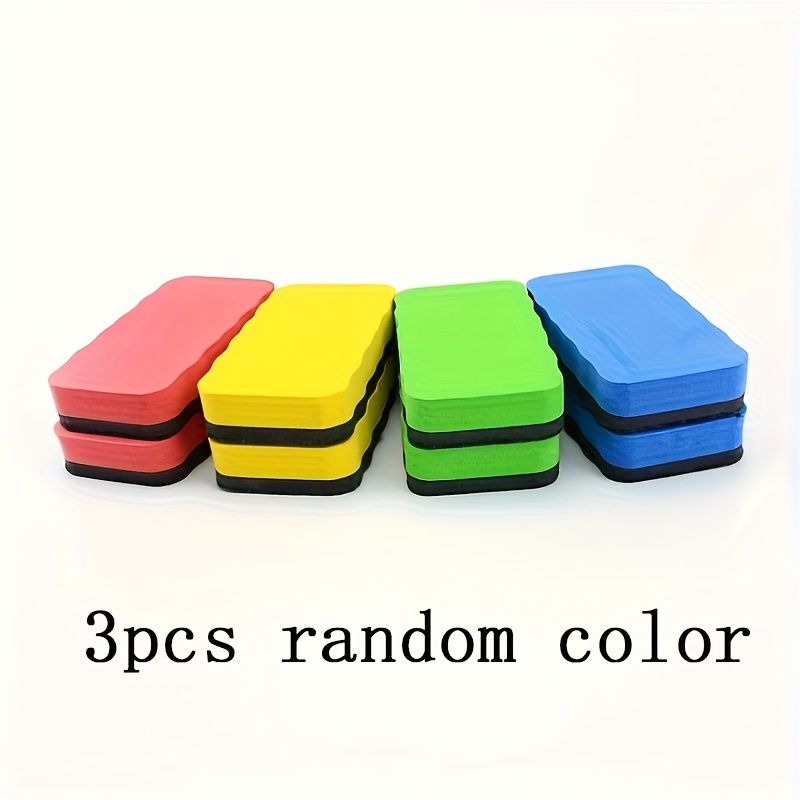 TEMU 3-pack Whiteboard Erasers, Eva Material, Cleaning Tools, Suitable For Teachers To Use In Classrooms, Homes, And Offices, Reusable, Random Colors