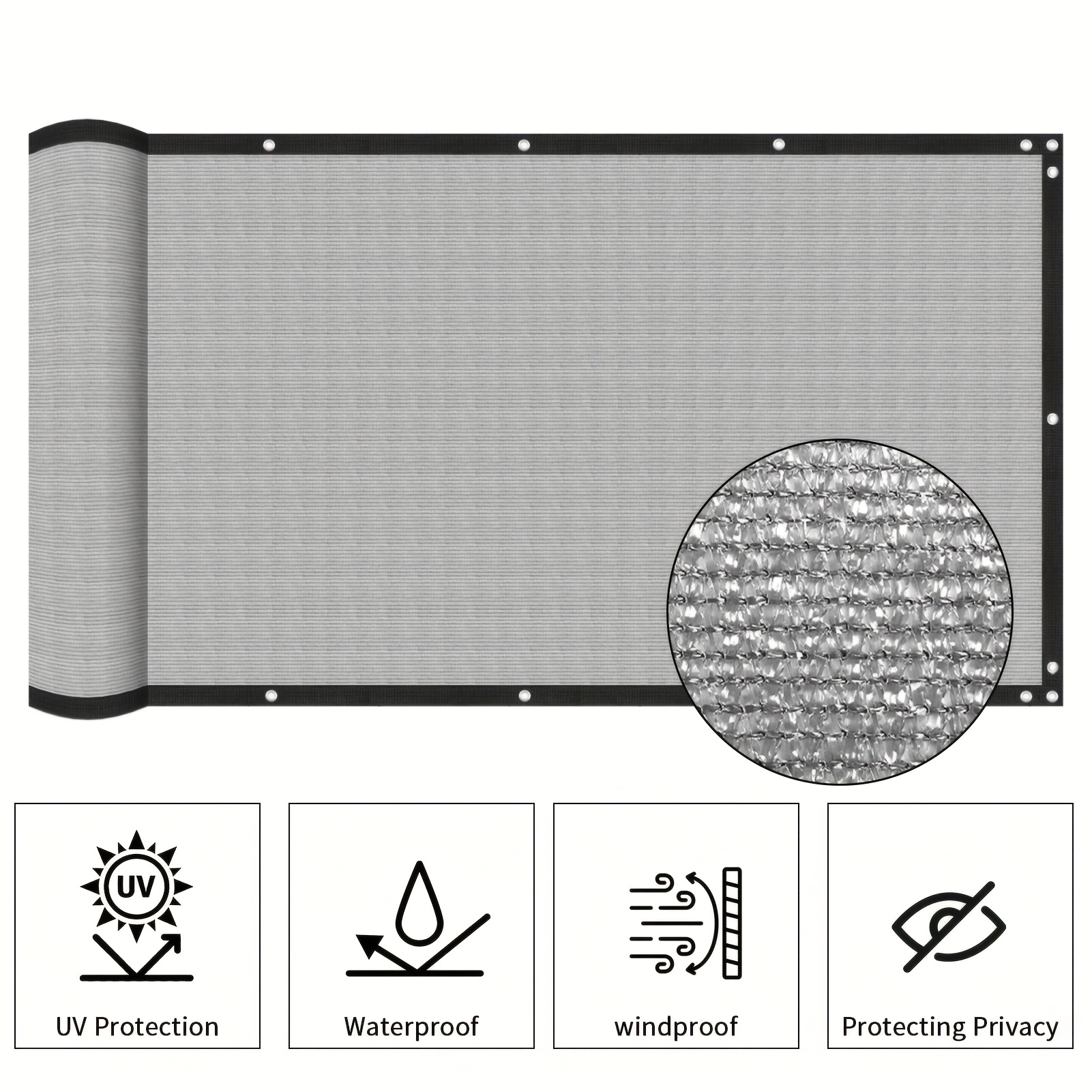 1 Set of Balcony Privacy Partition Screens, Full Blackout Opaque Fence Cover, for Apartment Railings/Outdoor Patios/Decks/Porches, with UV Protection and Windproof Dustproof