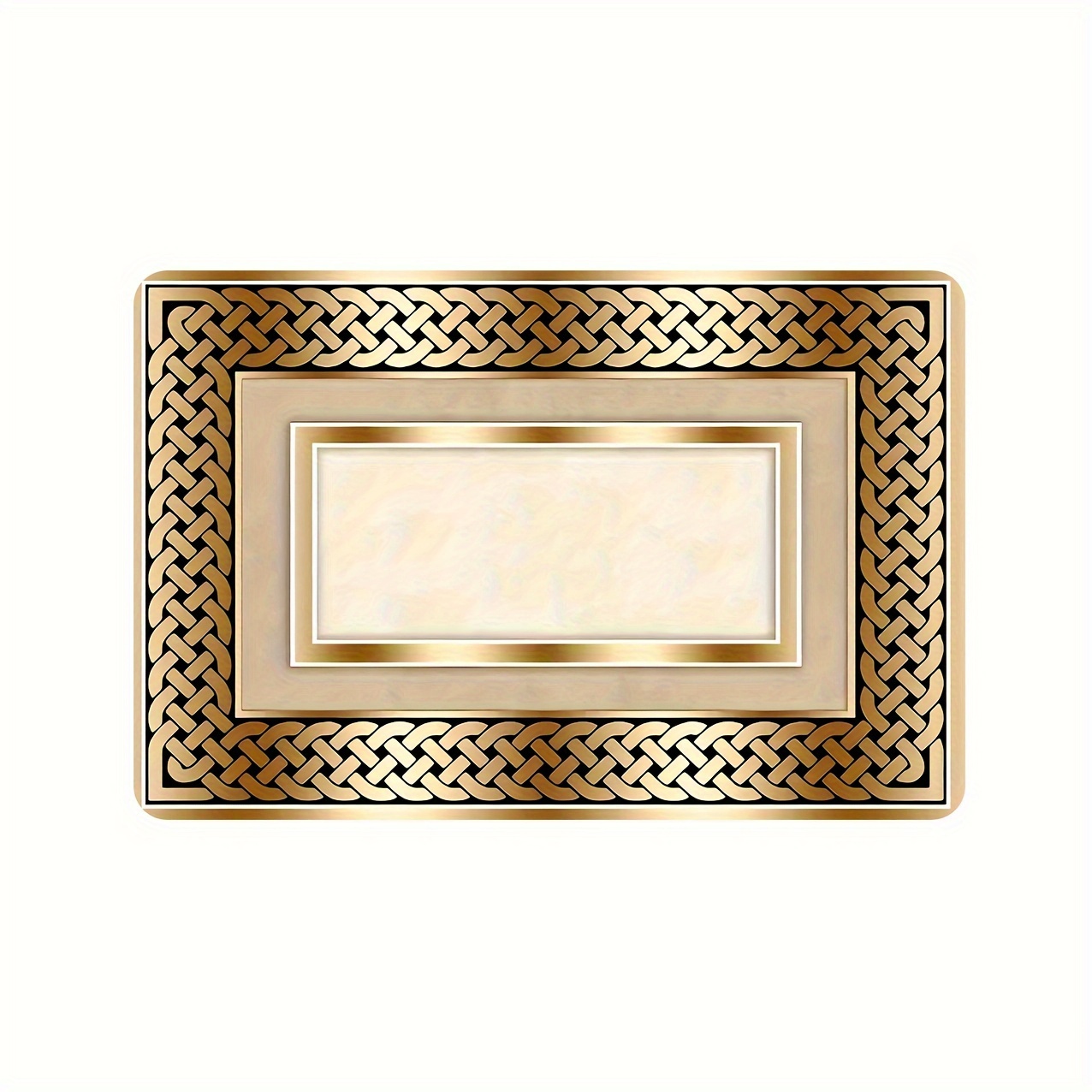 Image of 1pc, European Luxury Luxury Luxury And Elegant Bedroom Carpet, Water Absorbent, , Non Slip Floor Mat, Entrance, Living Room, Kitchen, Bathroom Supplies, Square Weight 480g, Thickness 1cm