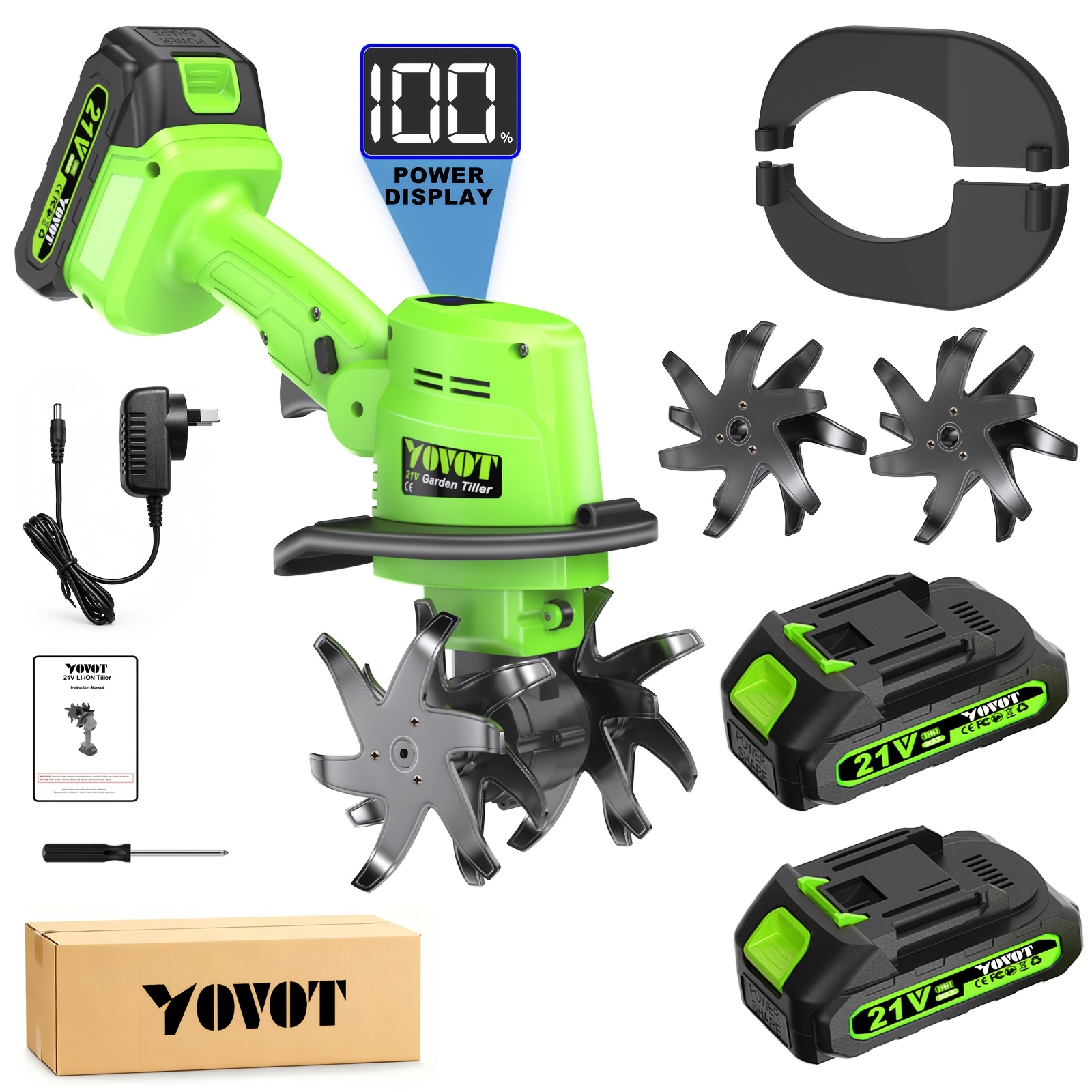 TEMU 21v Cordless Cultivator, Powerful Handheld Electric Mini For Soil Loosening, Raised Beds & Gardening, Comes With 1 Rechargeable Batteries