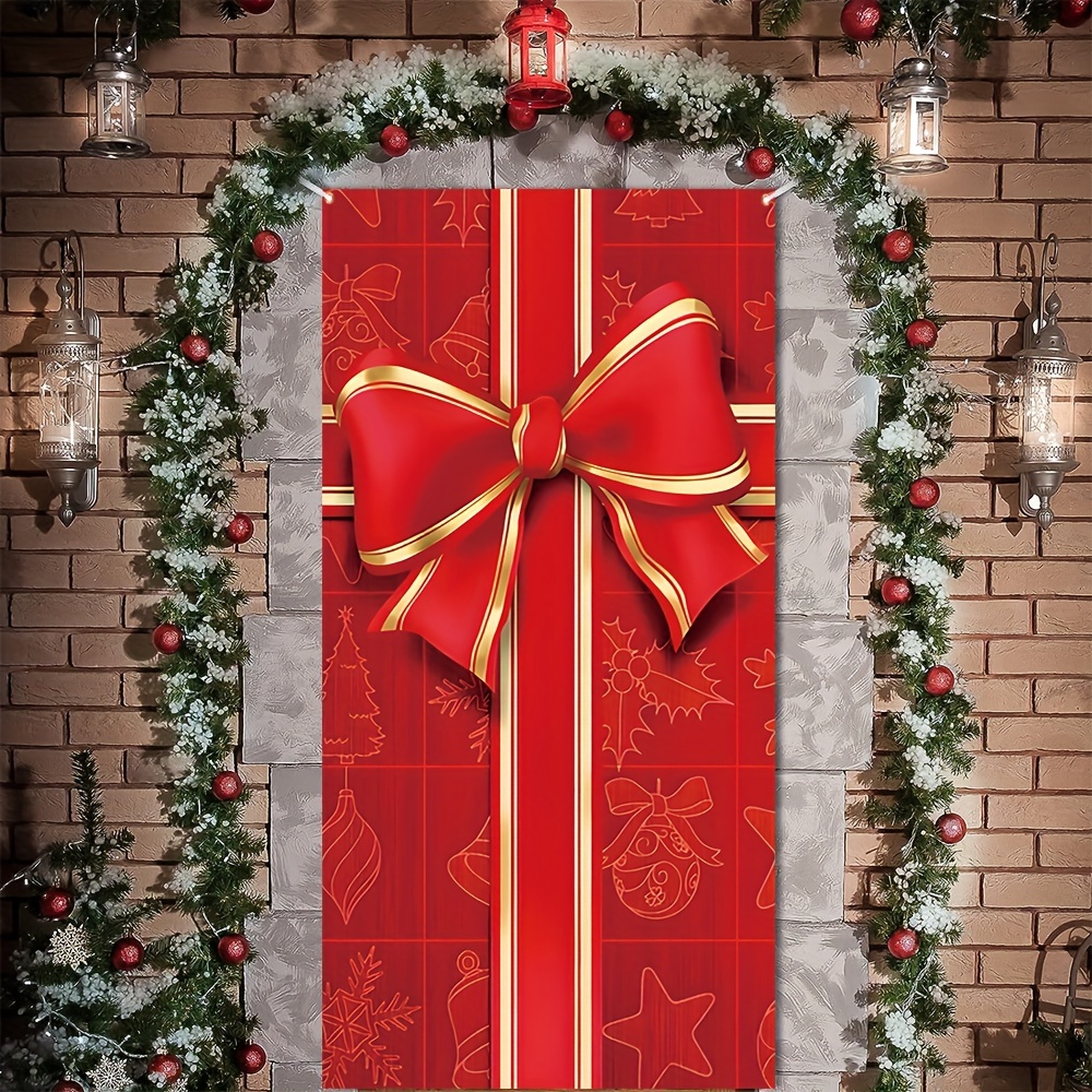 

Merry Christmas Bow Door Banner - 35.4" X " Polyester Holiday Decor, Room & Party Decoration