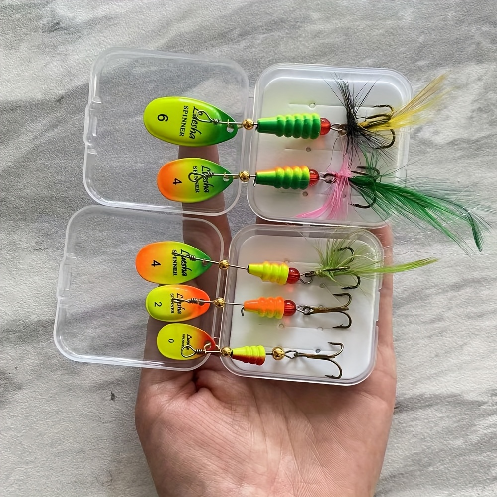 

5pcs Metal Fishing Lure Set, Spinners Baits Kits For Bass Trout Salmon - With Hard Metal Hooks - Fishing Tackle, Piece