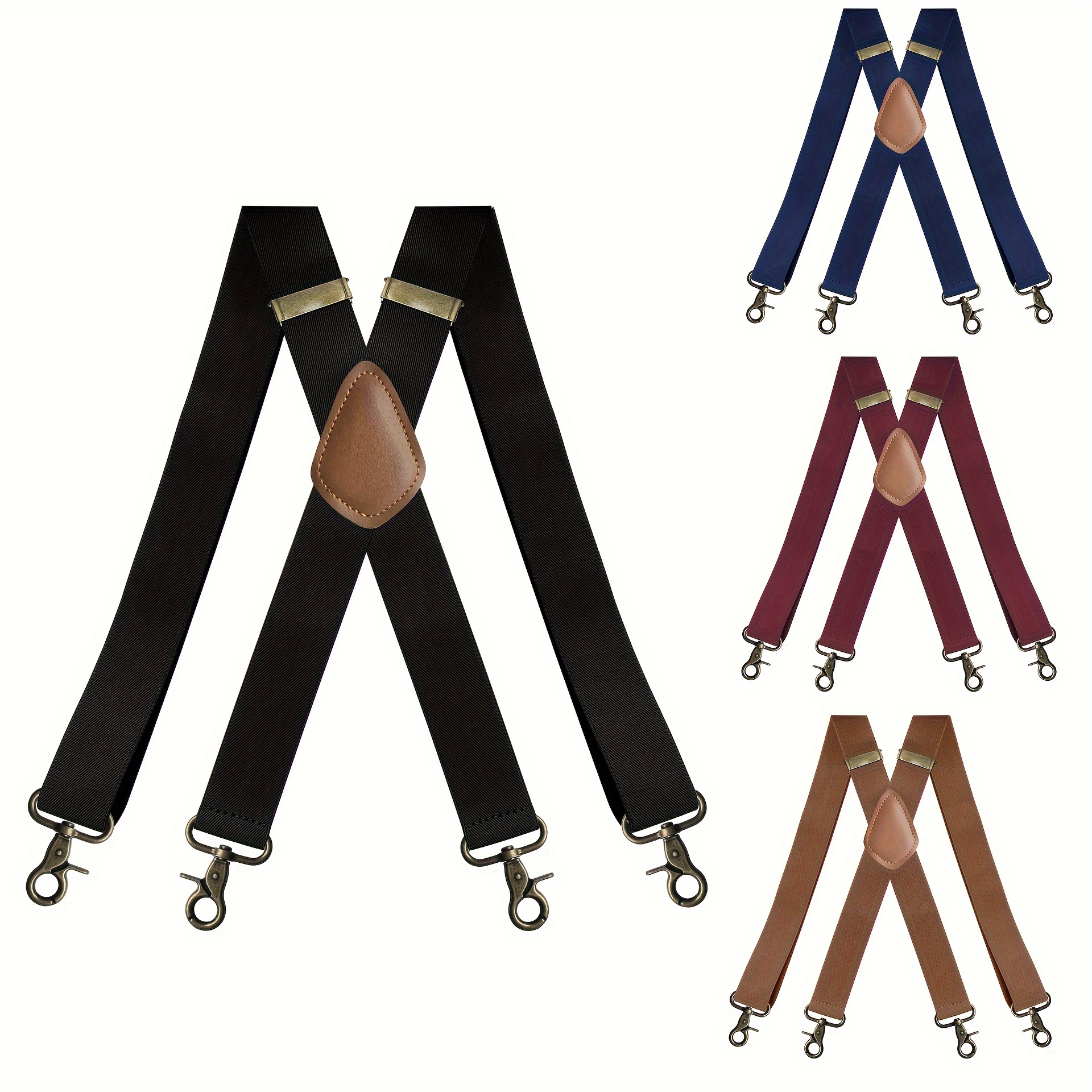 

1pc Adjustable 1.37inch Wide X-back With 4 Snap Hooks, Elastic Suspenders Trouser Braces, Gifts For Him Dad Grandpa Husband