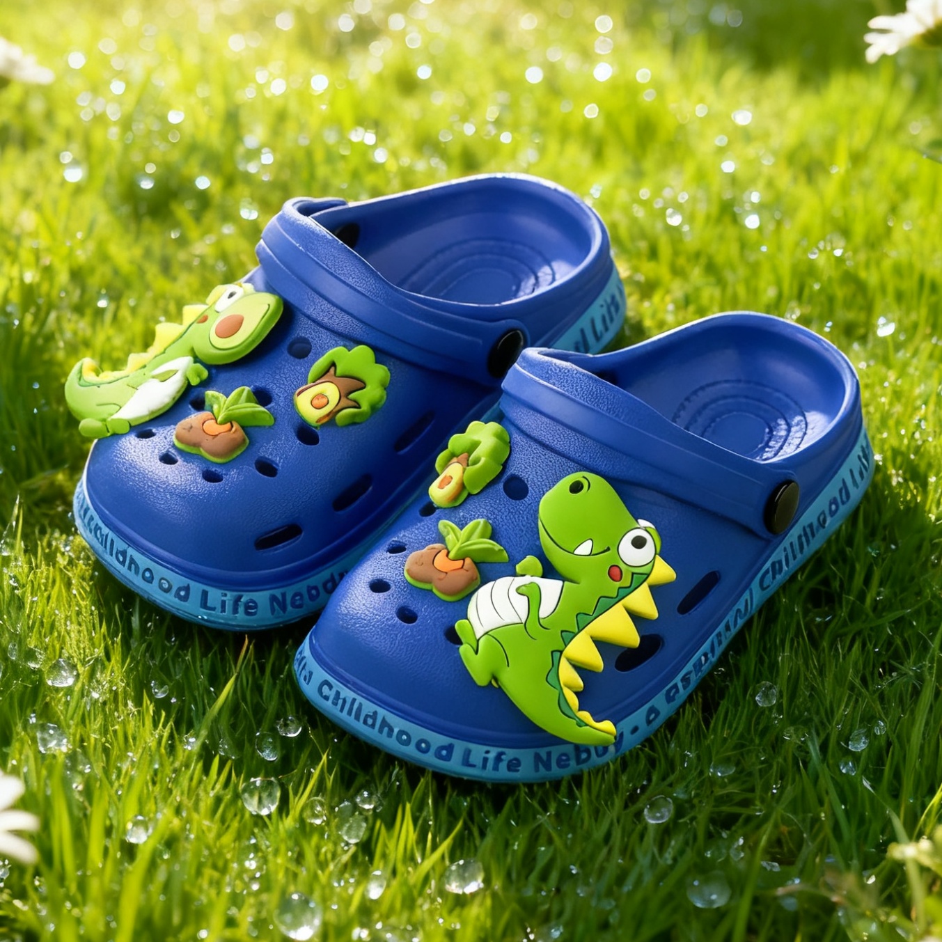 Image of Spring And Summer ' Dinosaur Pattern Fashionable Sandals, Outdoor Water Shoes, Garden Shoes, Indoor Shoes