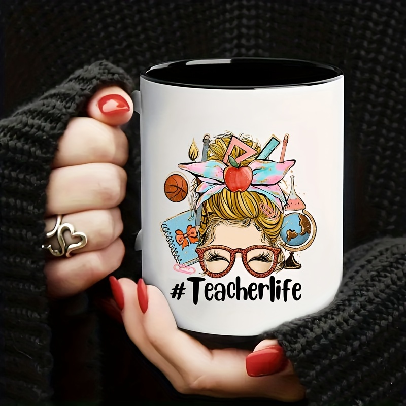 

Set Of 5 Uv Dtf Teacher-themed Cup Wrap Decals, Waterproof Transfer Stickers For 11oz Mugs And Cups, Fashionable Female Teacher Decal Gifts, High-quality Diy Craft Plastic Material - 3.2x7.8 Inches