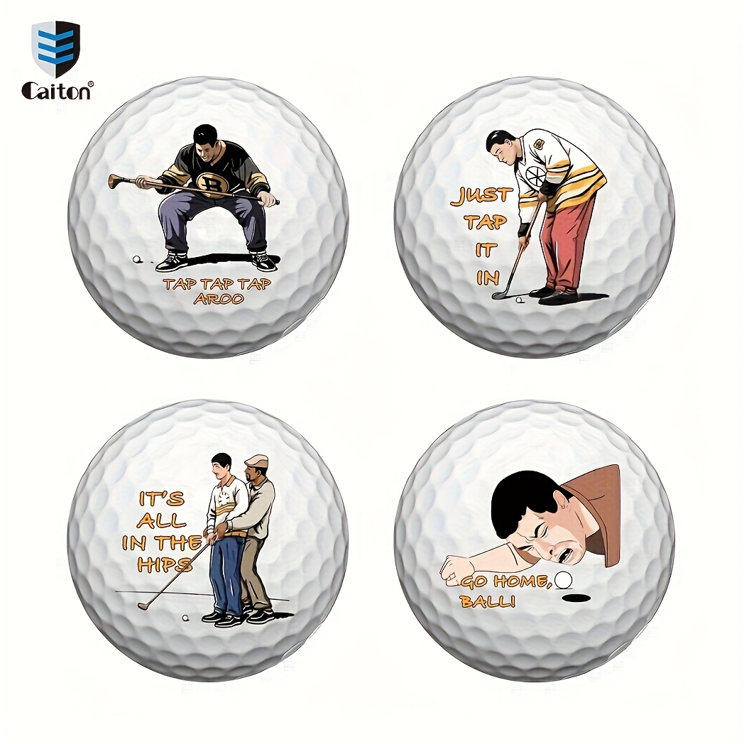 TEMU Caiton 4-pack Funny Golf Balls Gift Set - Novelty White Golf Balls Suitable For Men, Dad, Husband, Grandpa - Gag Gifts For Birthday, Christmas,