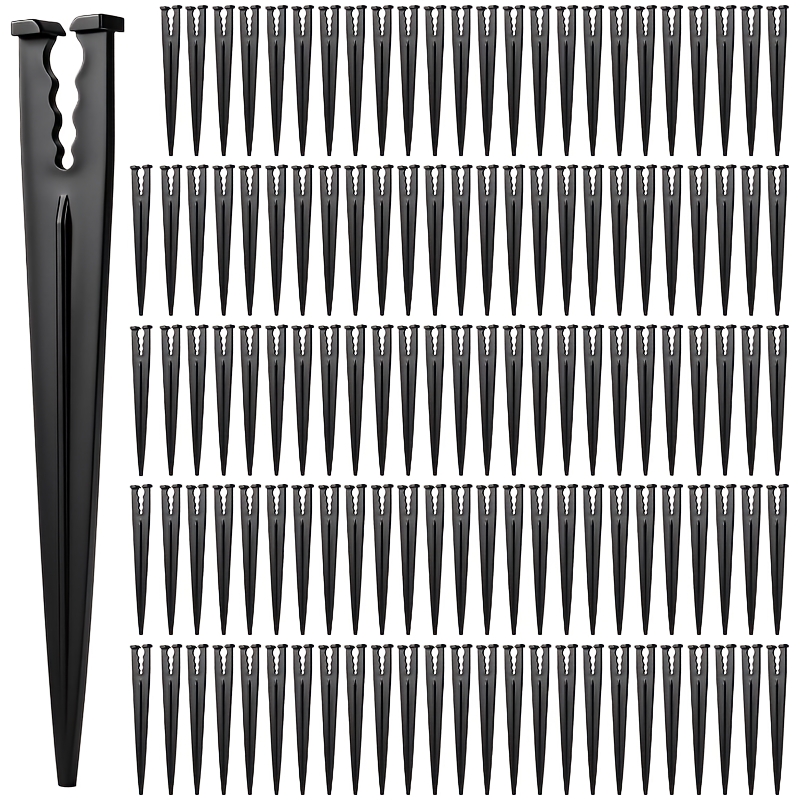 TEMU 100 Pack Drip Irrigation Support Stakes For 1/4 Inch Tubing: Plastic 1/4" Drip Holder Stakes 5.63-inch Long Micro Tube Holder For Garden Ground