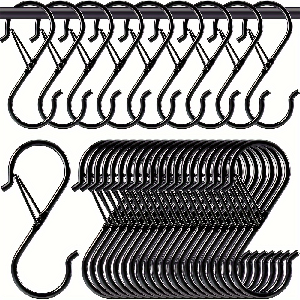 

10/20 Pack S-hook, S-hook With Safety Buckle, Heavy Duty S-hook, 3.55 Inch Rust Resistant S-hook, Heavy Duty Metal S-hook For Hanging Plants, Kitchen Utensils, Cups, Pots, Plants, Bags, Hat