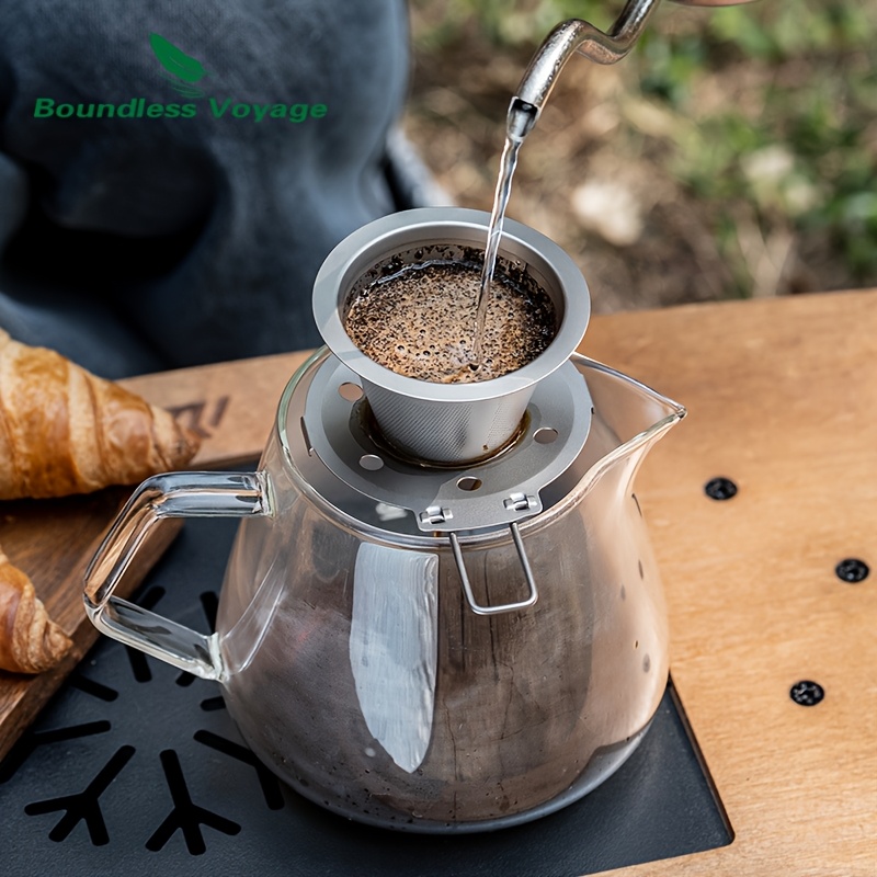 pure titanium outdoor coffee filter foldable holder portable