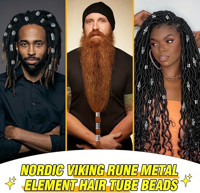   WIG 81pcs Viking     &   Ornaments   - Преміальні прикраси для   та аксесуари для дредів, прикраси для локів для жінок, аксесуари для плетіння, намистини для бороди для чоловіків, коси, локи, прикраси для любителів вікінгів, детальніше 5