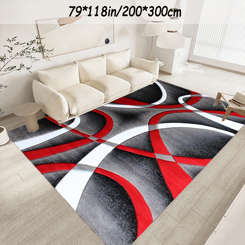 TEMU Golden Diamond Velvet, 800g/m², With Anti-slip Dotted Plastic Backing. Golden Diamond Velvet 1pc Large Area Rug, Abstract Geometric American