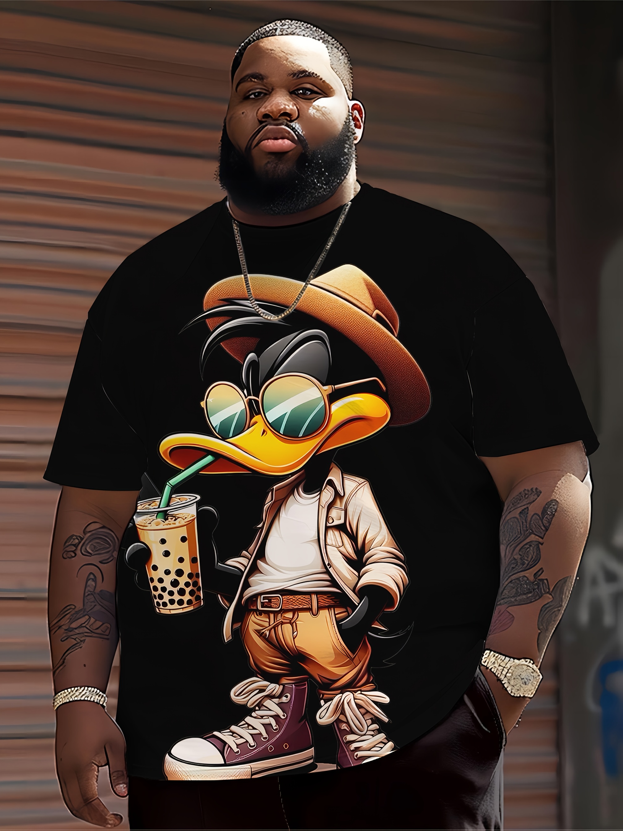 Graphic T-Shirt Featuring Anime Characters for Plus Size Men | Made from 100% Polyester | Round Neck Sports Tee for Men | Short Sleeves with 3D Print | Slightly Stretchy Fabric | Casual Summer Knit Tops | Standard Adult Shirts