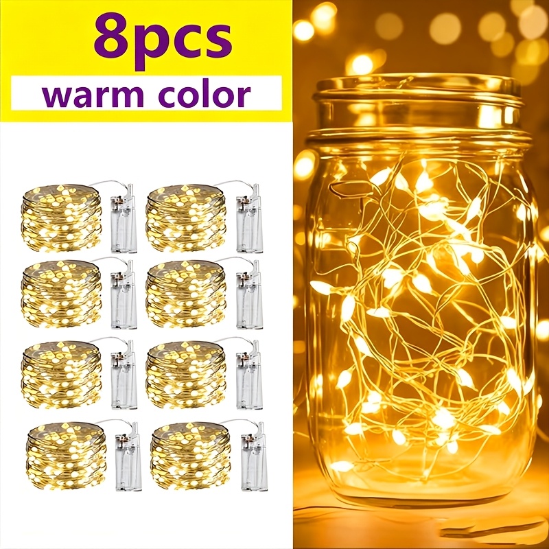 TEMU 8pcs/16pcs Luces LED de 3 metros con cálidos, Trenzas de luces de , Luces de decoración de multifuncionales para decorar globos Bobo, Decoración