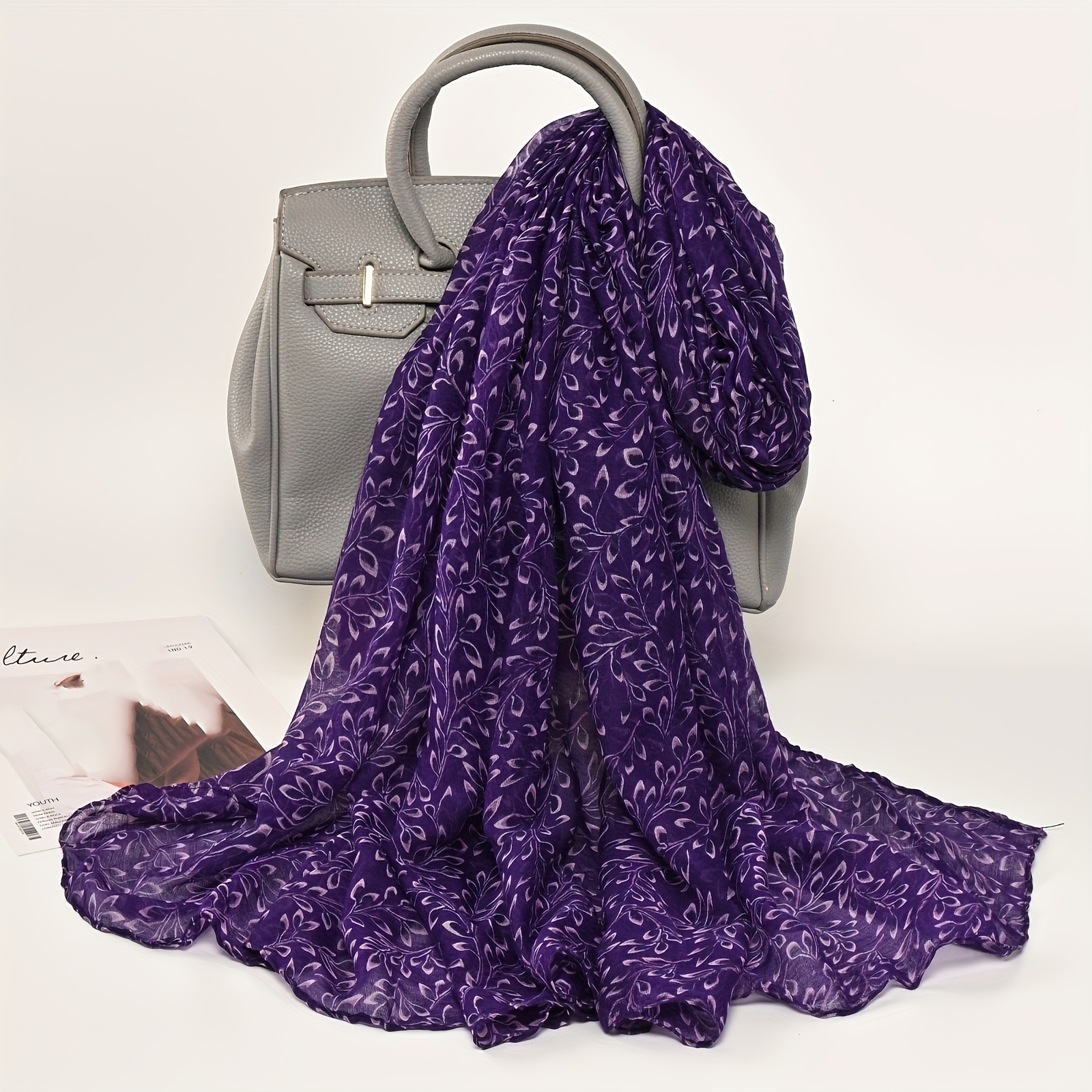 TEMU 1 pièce Foulard Bohème Imprimé pour Femme/Écharpe Bohème, Léger et Respirant, Châle de Plage Adapté à un Usage , Accessoire Décoratif, pour de
