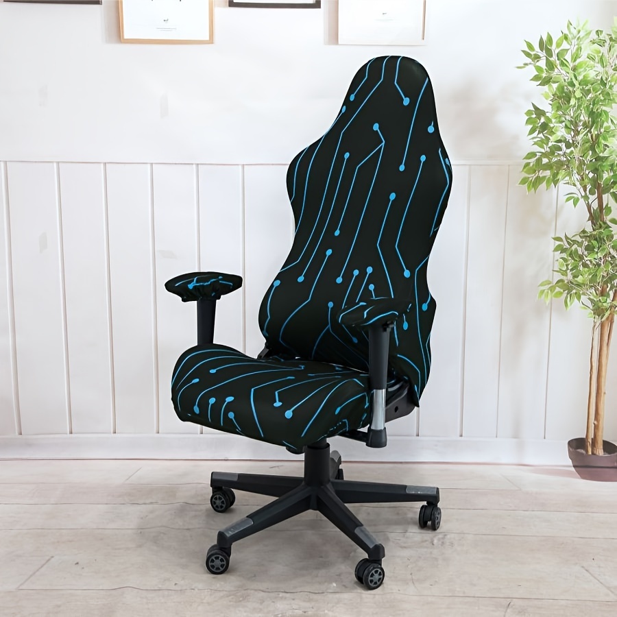 

Ensemble de 4 Housses de Chaise de Bureau Extensibles - Anti-Poussière, Toutes , pour Chaises d' et d'Ordinateur avec Fermeture Éclair pour la Décoration de et du Bureau