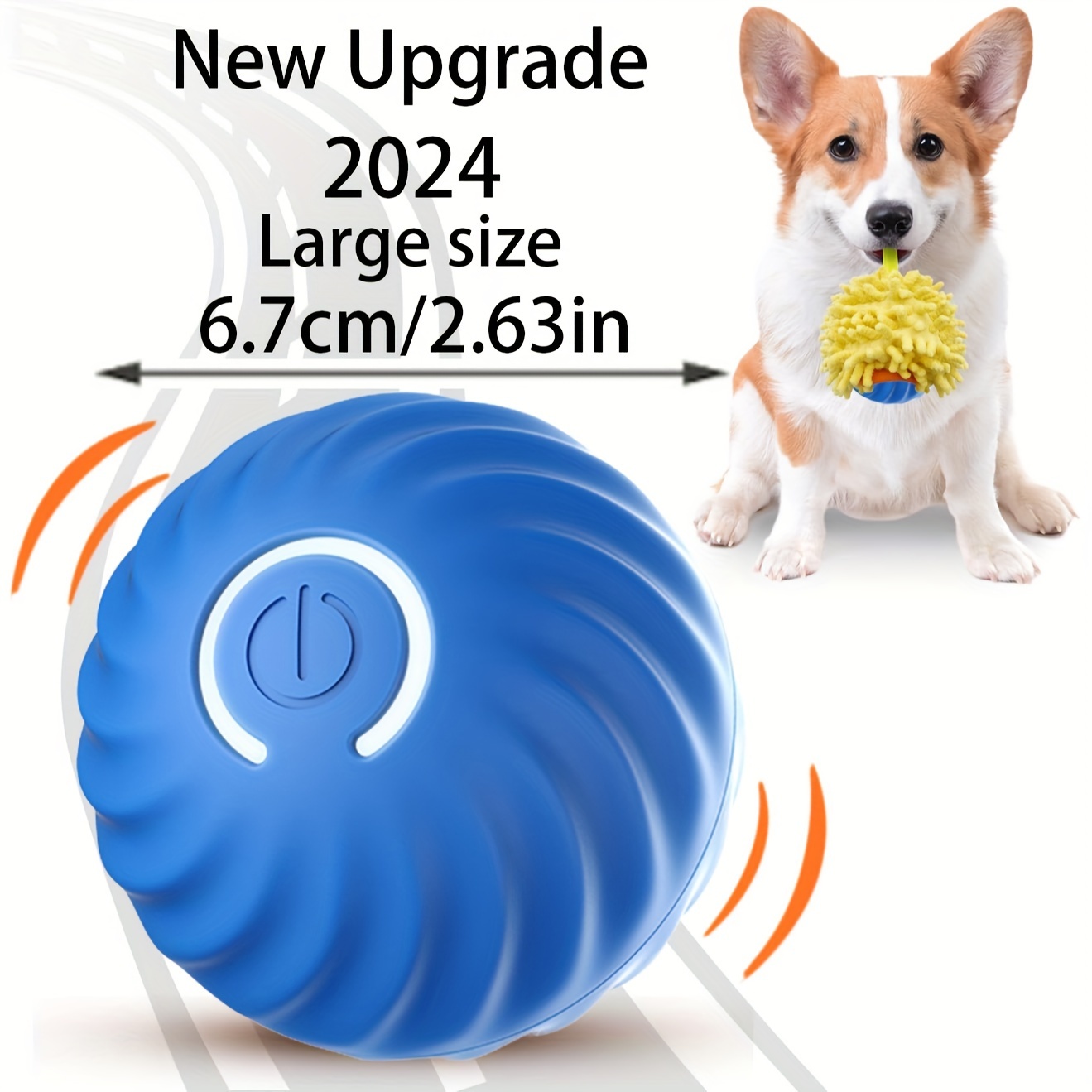 

New Upgrade Large Size Durable Motion Activated Auto Bouncing Ball Toy, Interactive Dog Toy Dog Ball For/ Small/ Medium/ Large Dogs, Usb Rechargeable