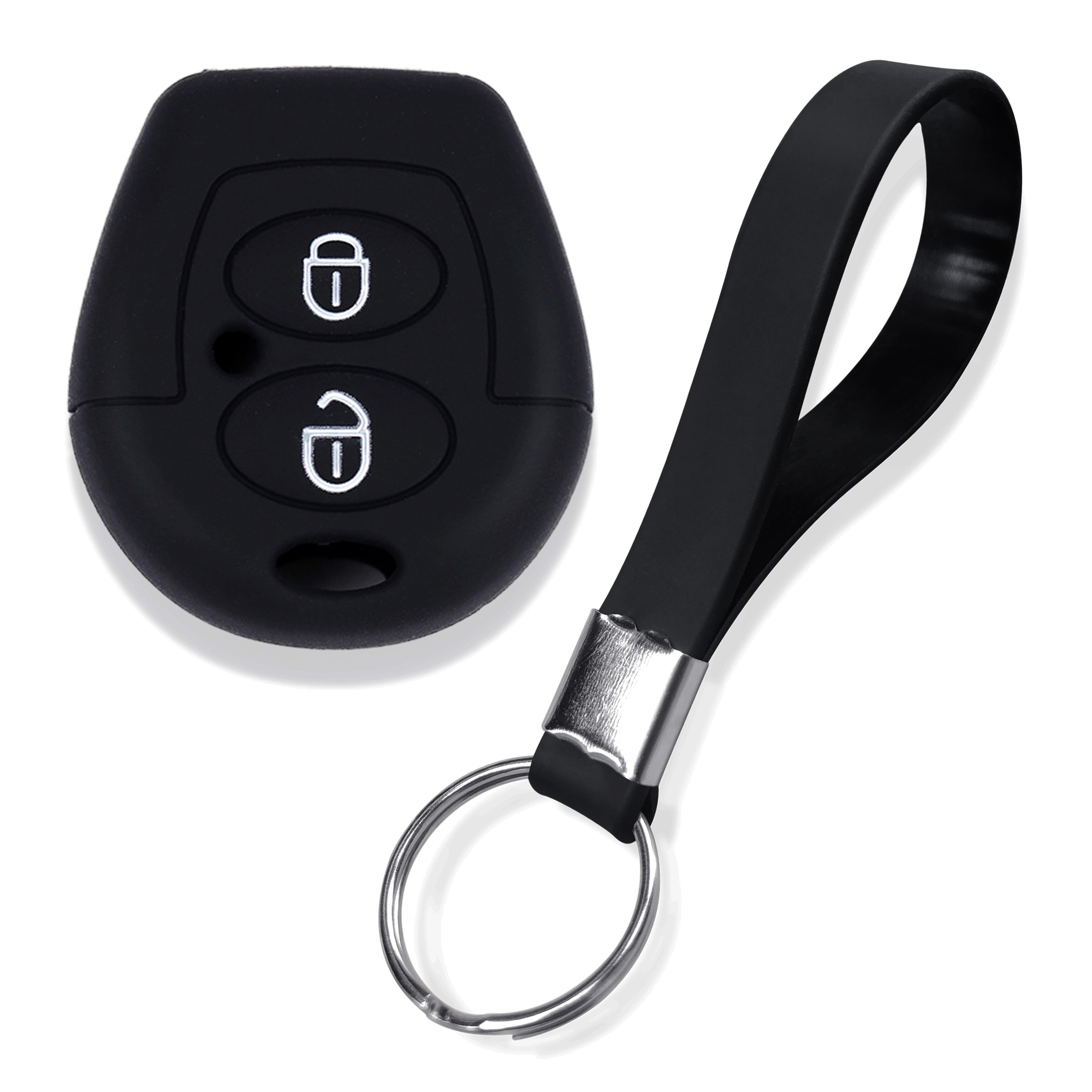 Image of Silicone Cover For Car Key Compatible With Seat Models Including Ibiza, Leon, Toledo, Altea, A10, , Arosa, Alhambra, Exeo Fr, , For Vw Fox, For Octavia Mk1, Featuring A 2-button Remote Shell