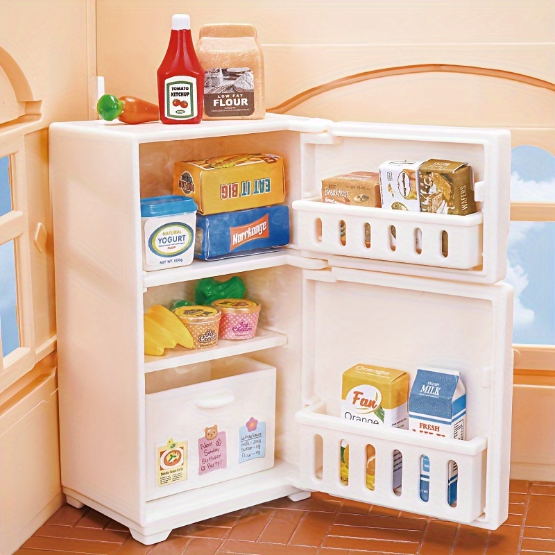 

Mini Refrigerator Toys, Simulated Food Children's Toys, Doll House Miniature Kitchen Games Mini Simulation Static Ornament Model Play House Novelty Toys
