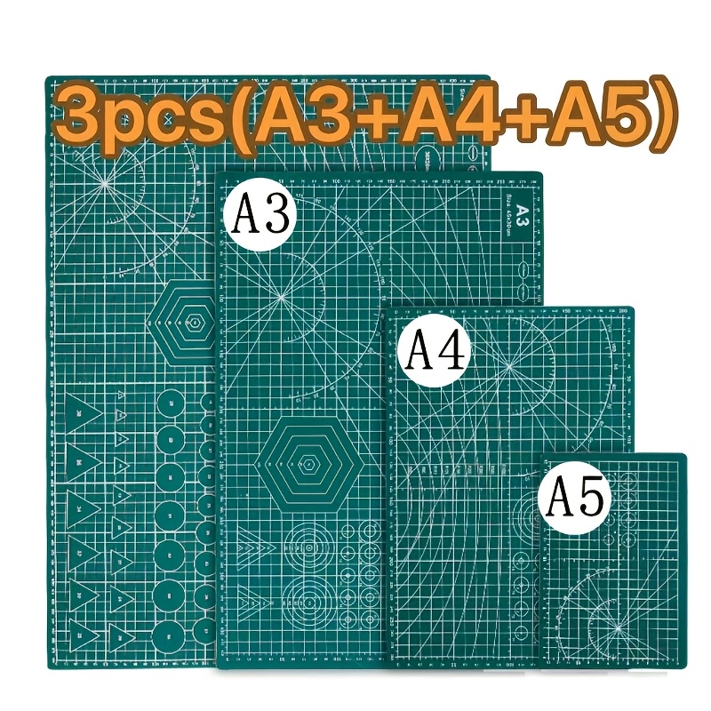E-shop 3er- A3/A4/A5 selbstheilende Schneidematte-Set Bestseller für Heimwerker & Nähbegeisterte Patchwork-Handwerksprojekte Mehrzweck rutschfeste,