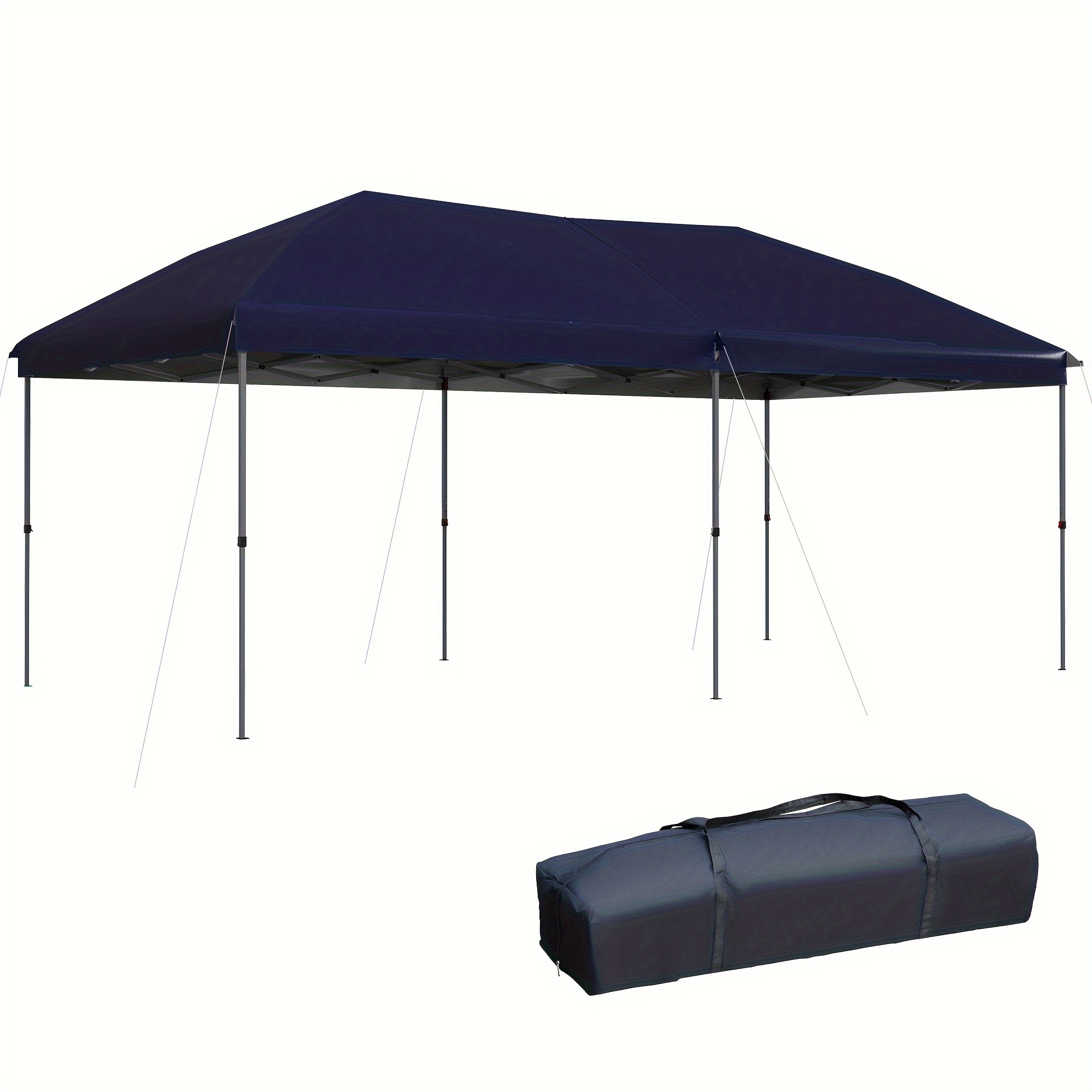 

Outsunny 10' X 19' Pop Up Canopy With Easy Up Steel Frame, 3-level Adjustable Height And Carrying Bag, Sun Shade Event Party Tent For Patio, Backyard, Garden, Blue