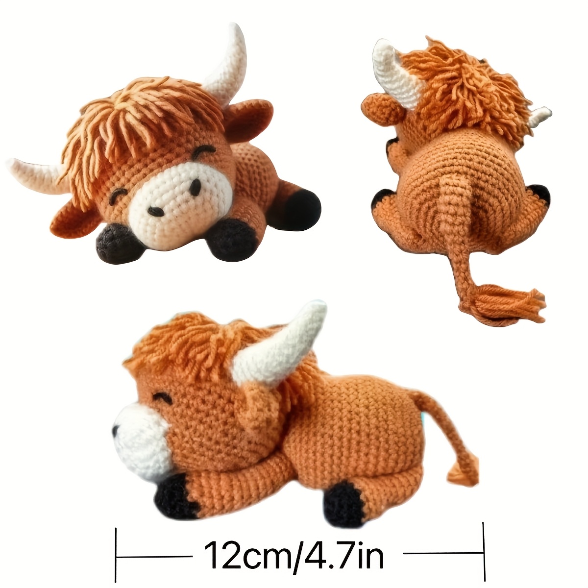 

Diy Highland Cow Crochet Kit, Beginner Friendly Amigurumi Animal Craft Set, With Video Tutorial, Soft Fabric & High-quality Yarn, For Adults, Christmas Decoration & Gifting