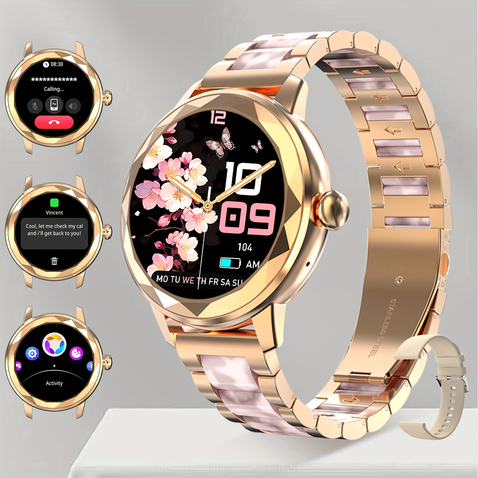 Image of Watch (answer/make Calls), 1.2 Inch Smart Watch For And Phones, Fitness With Message Reminder, Female Function, Camera Control, , Multiple Sports , Designed For Women, Perfect Gift For Her!