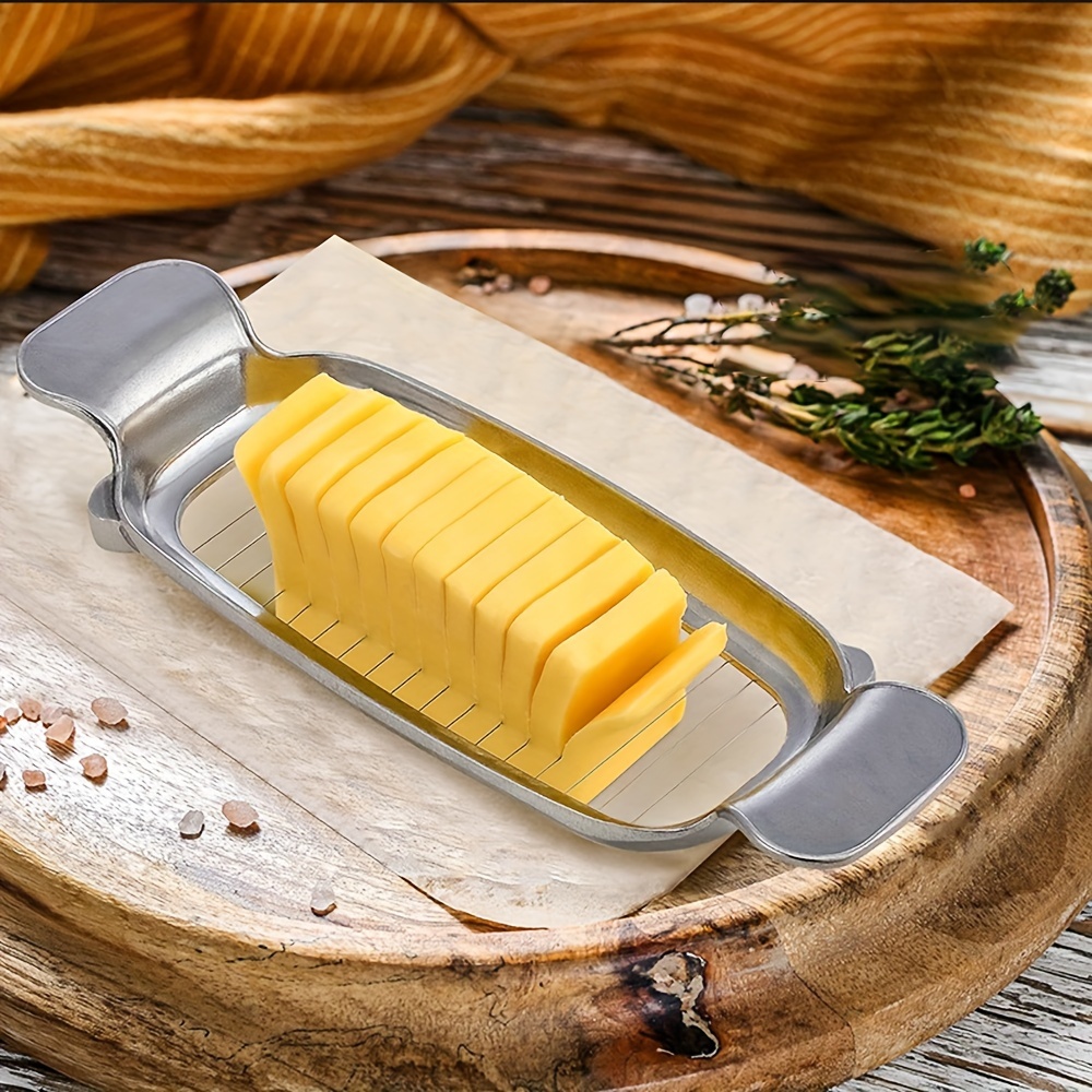 

Ergonomic Stainless Steel Cheese & Butter Slicer - Dishwasher Safe, Multi-purpose Food Cutter With Comfort Grip Handle