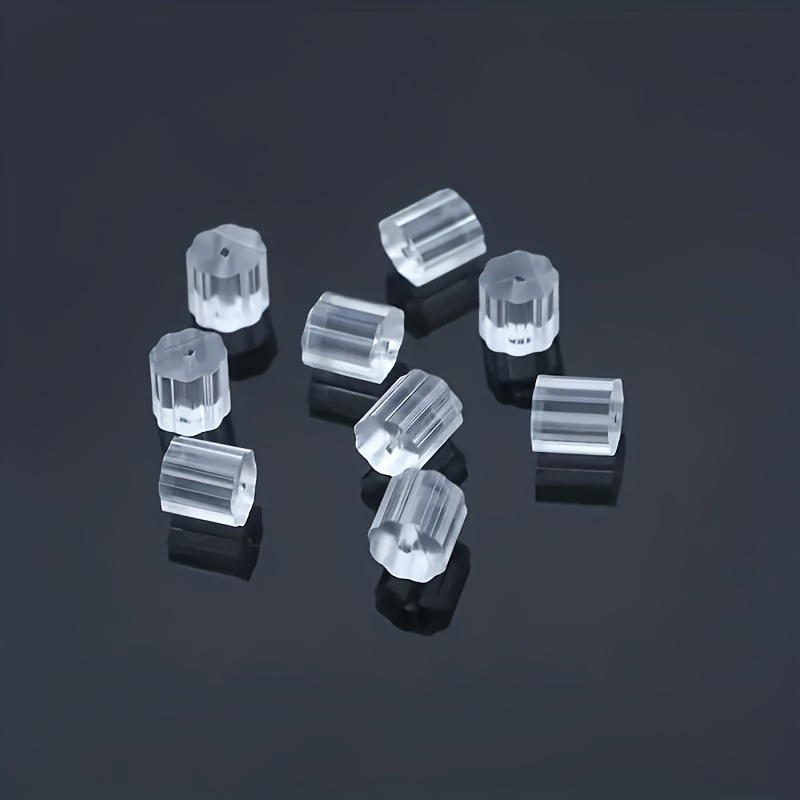 

100pcs Silicone Earring Backs, Hypoallergenic Cylindrical Stud Stoppers For Making Accessories