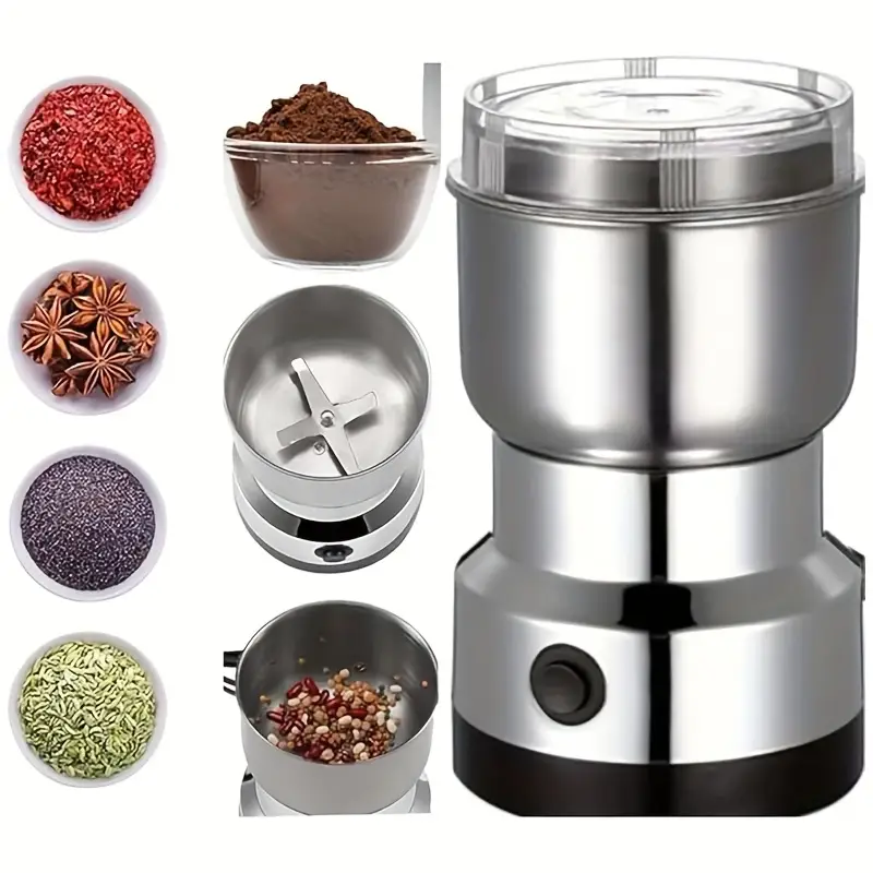 electric coffee grinder suitable for coffee beans spices and more quick grinding european plug stainless steel home or dorm use durable appliance Product details 1