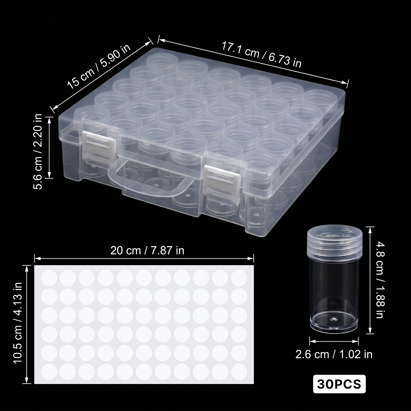 TEMU Bead Organizer, Bead Containers, 30 Grids Diamond Painting Storage Containers Clear Bead Organization Diamond Painting Accessories Small Storage