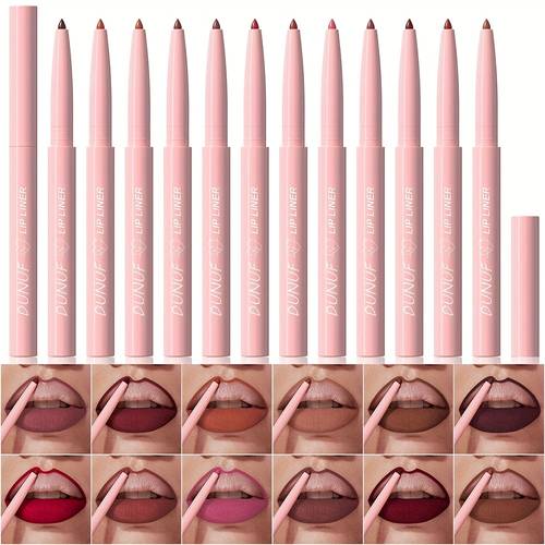 12pcs matte waterproof lip liner set cone tip for perfect lip shape long in diverse shades ideal for types