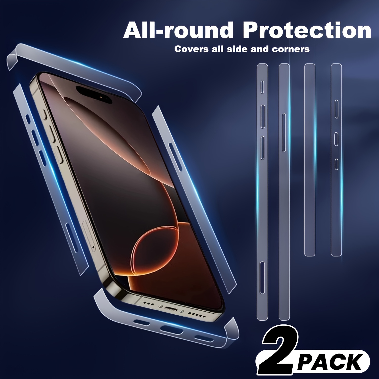 

Coque de protection TPU en pack de 2, film hydrogel pour bord, et transparent, surface d'écran , protection complète pour //16 Pro/16 Pro Max/ Plus// Max