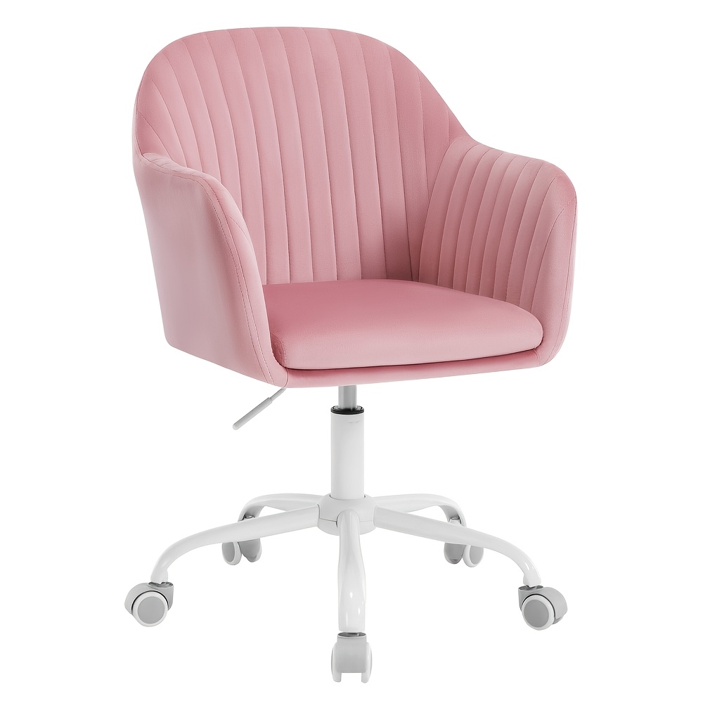 Swivel Office Chair With Wheels, Office Chair With Backrest, Wide Backrest, Wide Seat, Velvet Chair, Adjustable Height, Suitable For Offices, Study Rooms