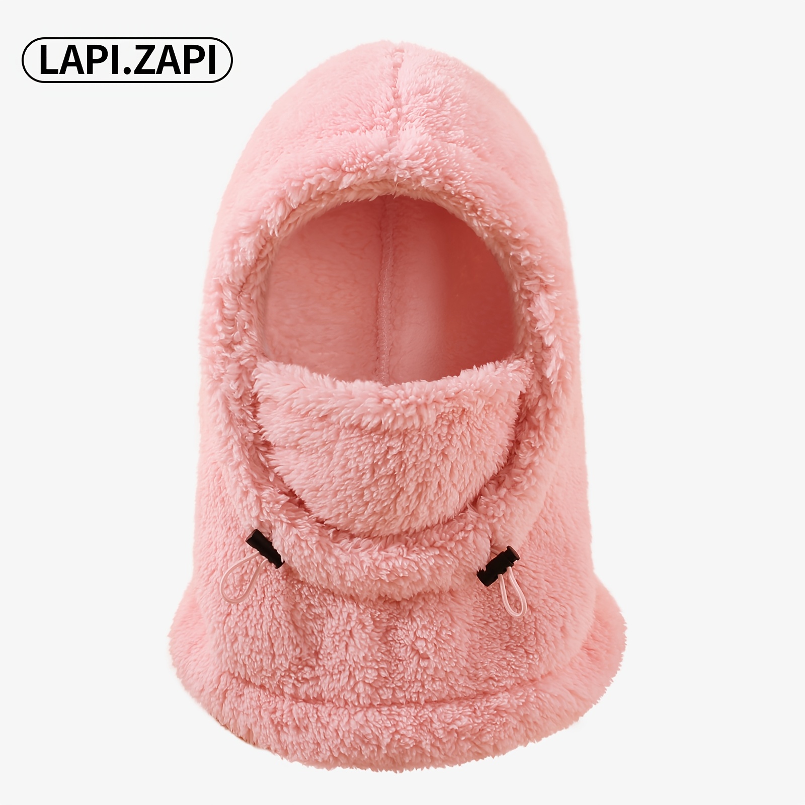 Image of Lapi. 1pc 's Autumn/winter Adjustable Drawstring Balaclava Hat, Suitable For Outdoor Skiing And Cycling, Cold-proof And Warm Face And Neck Protection Integrated Hat