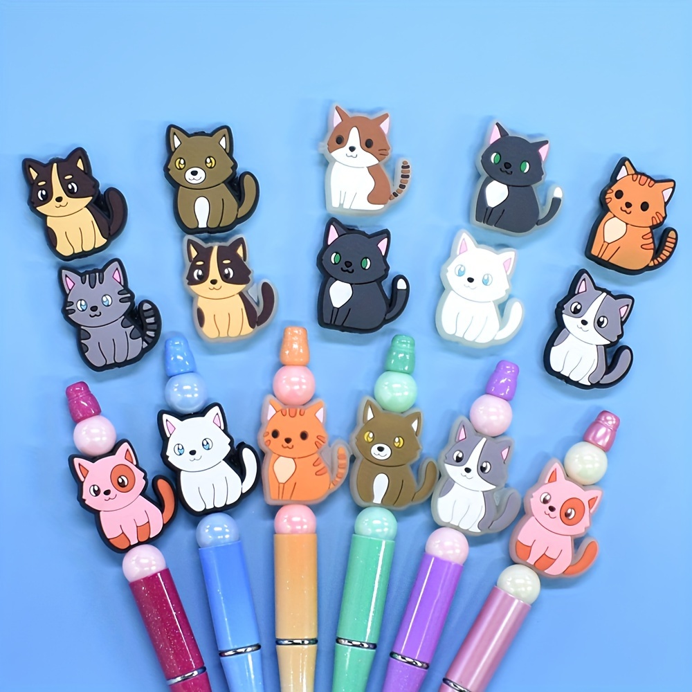 

16pcs Adorable Cat-themed Beads For Diy Jewelry, Keychains & Bracelets - Creative Craft Supplies Beads For Jewelry Making Beads For Bracelets