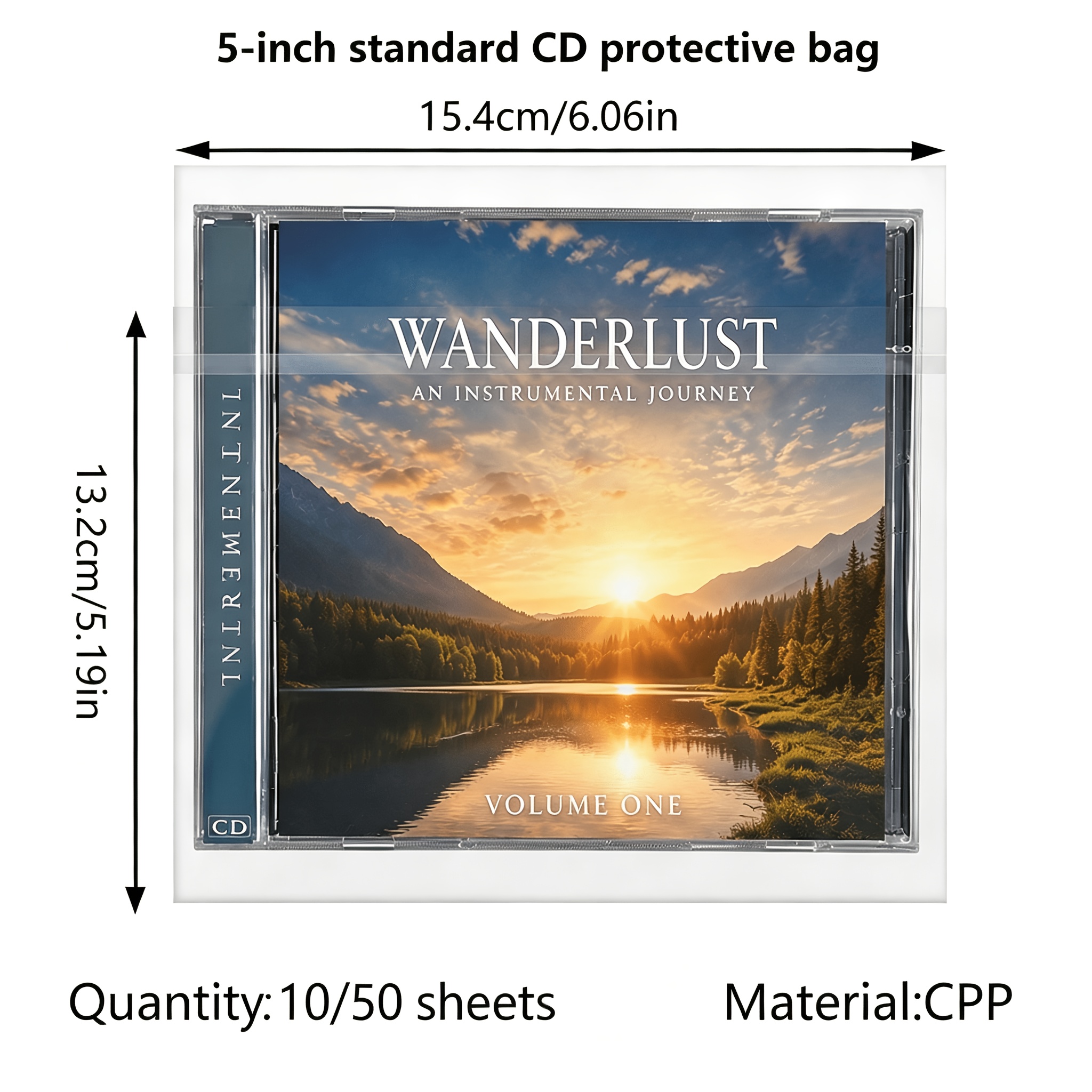 TEMU Cd Protective Sleeves Designed For Standard 5-inch Cd Cases, Dust-proof And Scratch-resistant Cpp Storage Pouches, 10pcs/50pcs