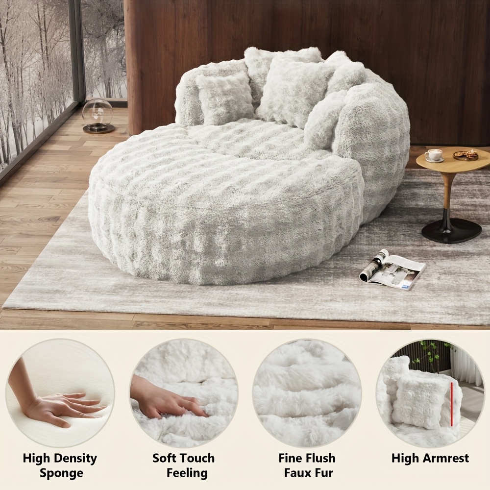 Oversized Chaise Lounge Chair Indoor with Ottoman 55