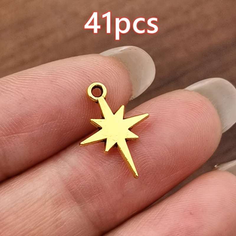TEMU 41pcs Exquisite Star Charm Pendants, Women's Fashion Pendant Handmade Necklace Earrings Bracelet Jewelry Additions Bohemian Style Jewelry