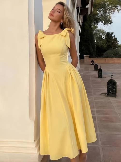 sommer-neuheit ärmelloses kleid im vintage-stil für damen, reines verführerisches tailliertes ausgestelltes midi-kleid, eleganter -look im französischen stil, leichte formelle alltagskleidung für pendeln, verabredungen partys