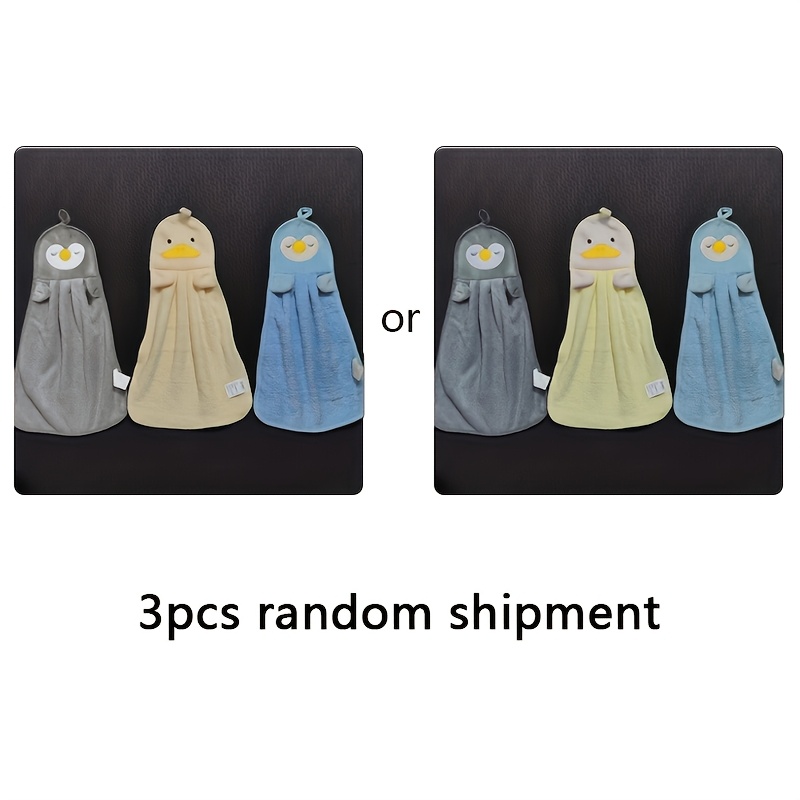 3-piece Cartoon-shaped Hand Towels - Hangable, Absorbent, Soft, And Skin-friendly Hand Towels! Colors Are Random