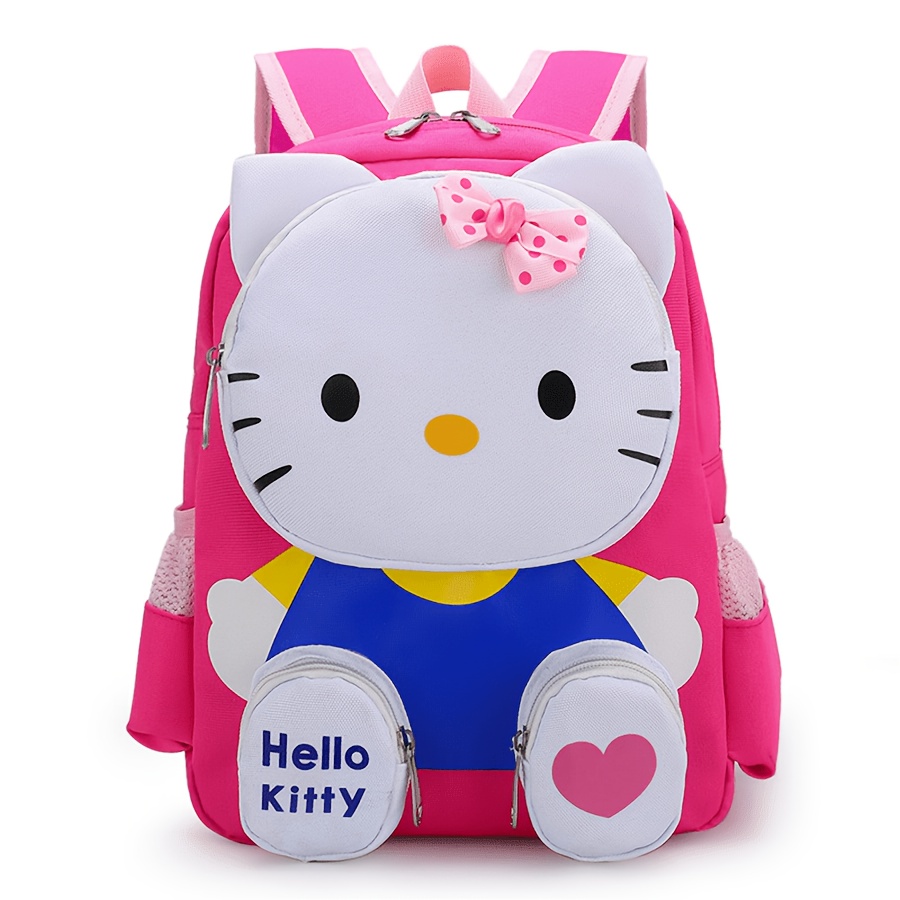 

Hello Kitty Backpack, Kawaii Stylish School Bag, Women's Colorblock Rucksack, Large Capacity Foldable Outdoors Daypack