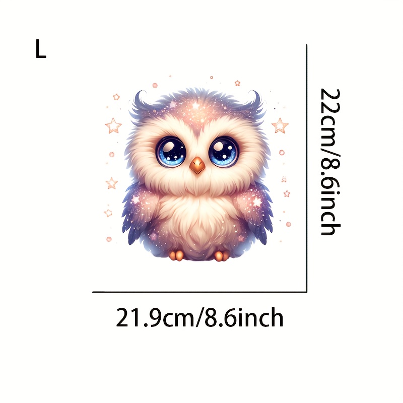 The Glowing Owl Heat Transfer Sticker Is Washable And Ironable For Diy T-shirts, Sweatshirts, Hoodies, Jeans, School Bags, Pillow Decorations