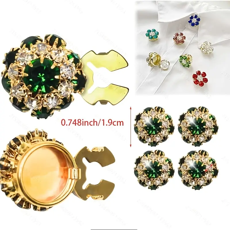 Cubiertas Botones Decorativas Para Mujer - Diamantes Imitación, Clips Desmontables, Elegantes Para Camisas O Vestidos
