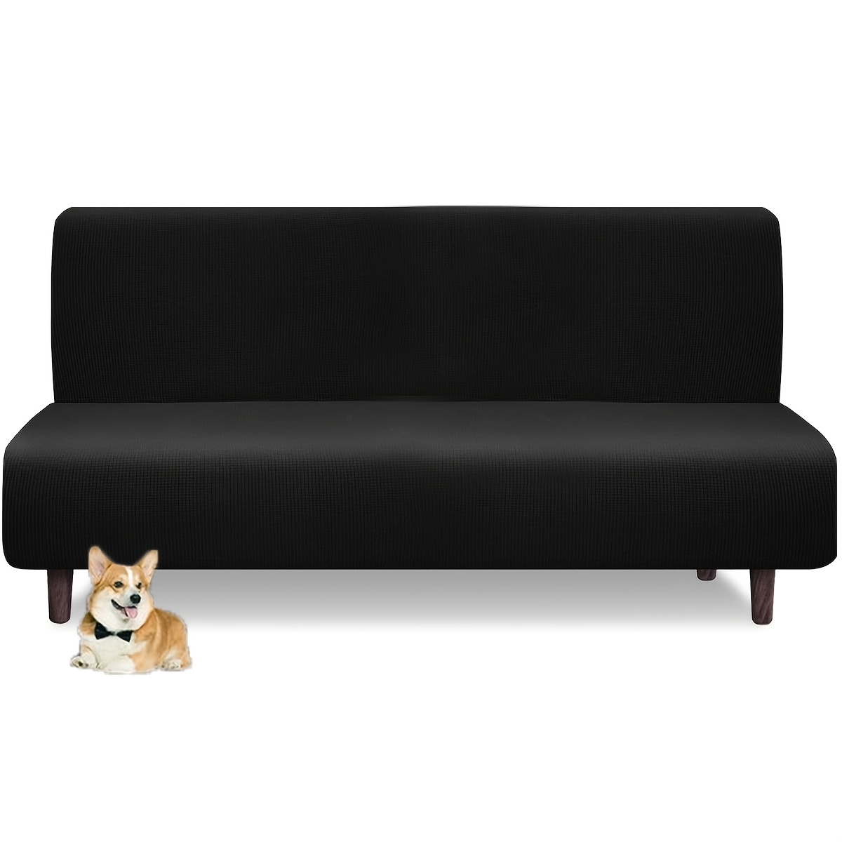 TEMU 1pc Armless Sofa Cover, High Elastic Futon Slipcover, All Removable Washable Sofa Bed Tatami Cover, Reclinable Chair Cover, Bottom Elastic,
