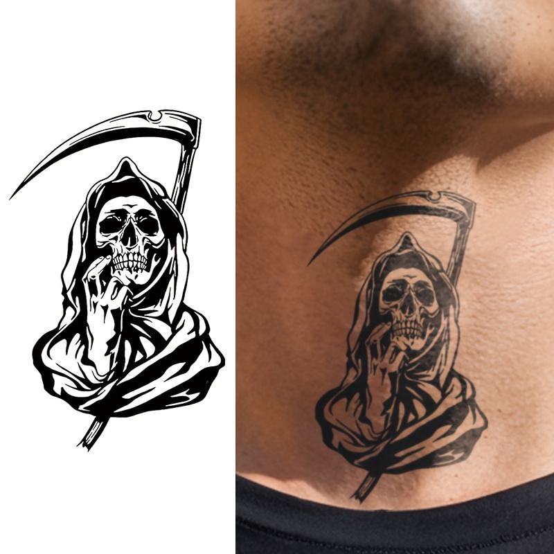 Sickle Herbal Temporary Tattoo Sticker, Waterproof And Long-lasting Tattoo, Suitable For Arm, Neck, Abdomen, Men And Women Realistic Semi-permanent Non-reflective Fake Tattoo