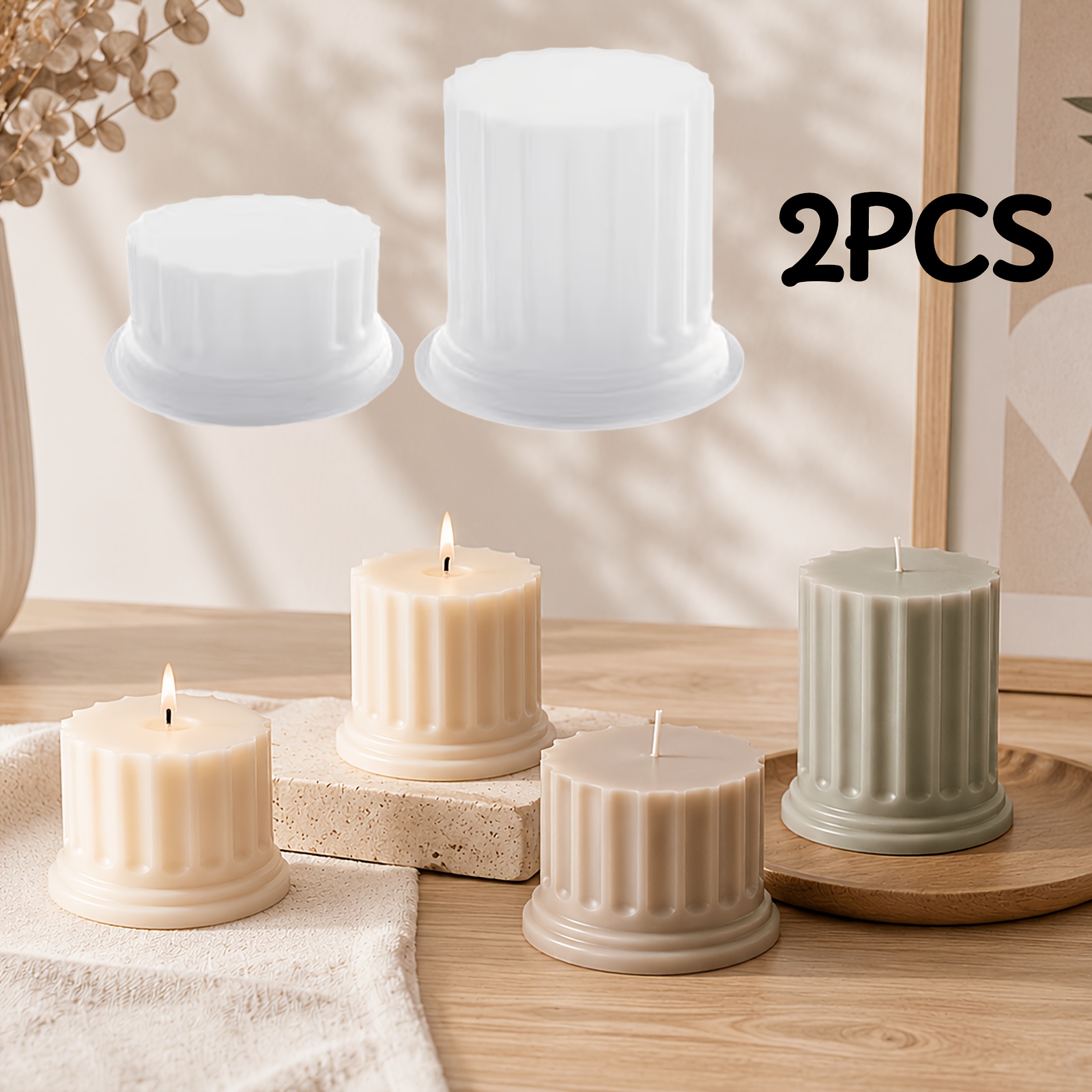 TEMU 2pcs Roman Column Molds, Resin Silicone Molds, Suitable For Making Candles, Plaster Ornaments, Air-cooled Resin Decorations, Home Decor, Casting